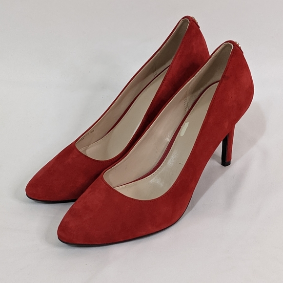 Cole Haan Helen Grand OS Red Leather Suede Pumps - Picture 11 of 12